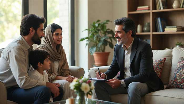 مشاور املاک در حال نوشتن قرارداد 